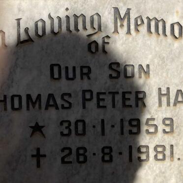 HALL Thomas Peter 1959-1981