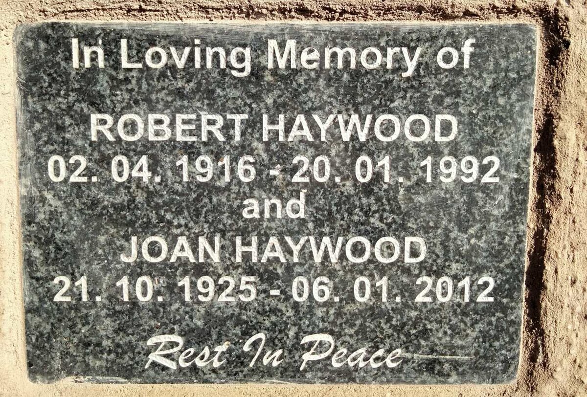 HAYWOOD Robert 1916-1992 & Joan 1925-2012