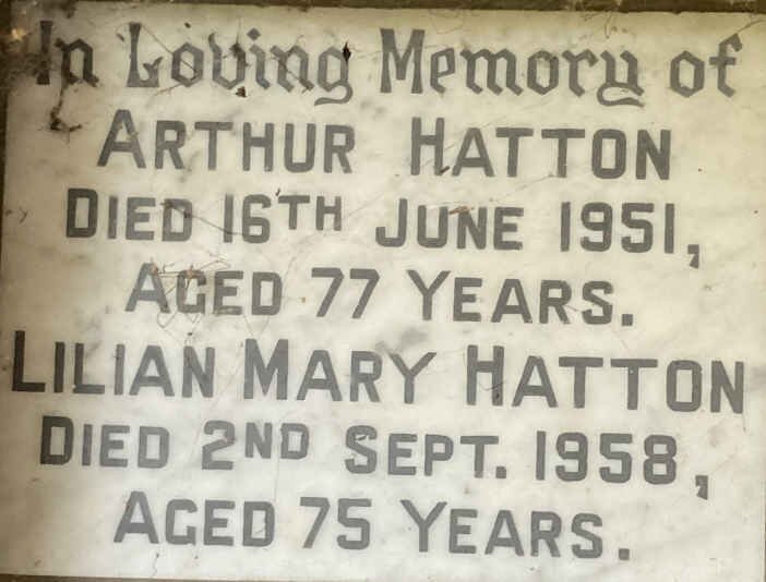 HATTON Arthur -1951 & Lilian Mary -1958