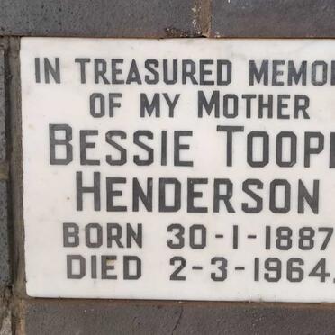 HENDERSON Bessie Toope 1887-1964
