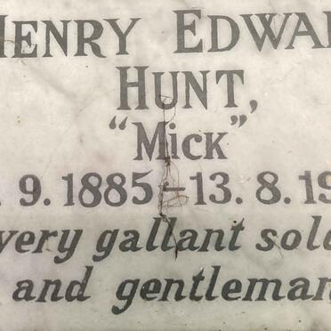 HUNT Henry Edward 1885-1959