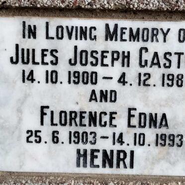 HENRI Jules Joseph Gaston 1900-1983 & Florence Edna 1903-1993