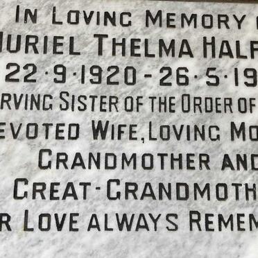HALFORD Muriel Thelma 1920-1982