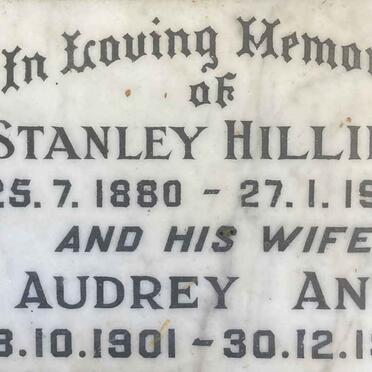 HILLIER Stanley 1880-1958 & Audrey Ann 1901-1970