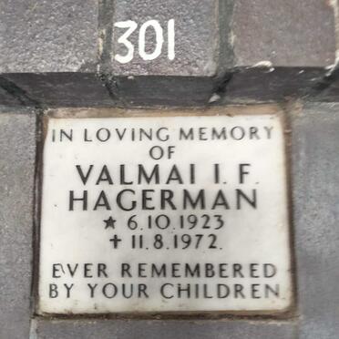 HAGERMAN Valmai I.F. 1923-1972
