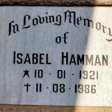 HAMMAN Isabel 1921-1986