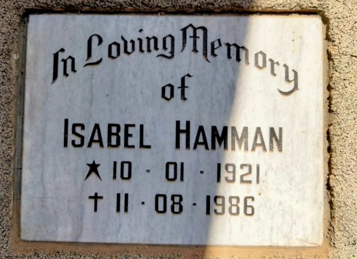 HAMMAN Isabel 1921-1986