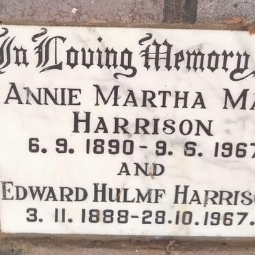 HARRISON Edward Hulmf 1888-1967 & Annie Martha May 1890-1967