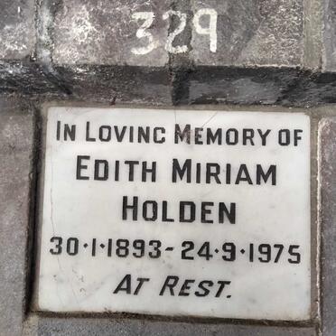 HOLDEN Edith Miriam 1893-1975