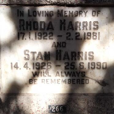 HARRIS Stan 1926-1990 & Rhoda 1922-1981