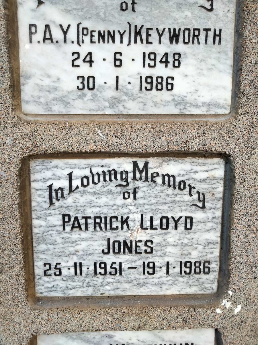 JONES Patrick Lloyd 1951-1986