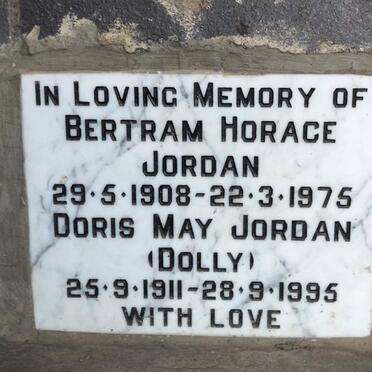 JORDAN Bertram Horace 1908-1975 & Doris May 1911-1995