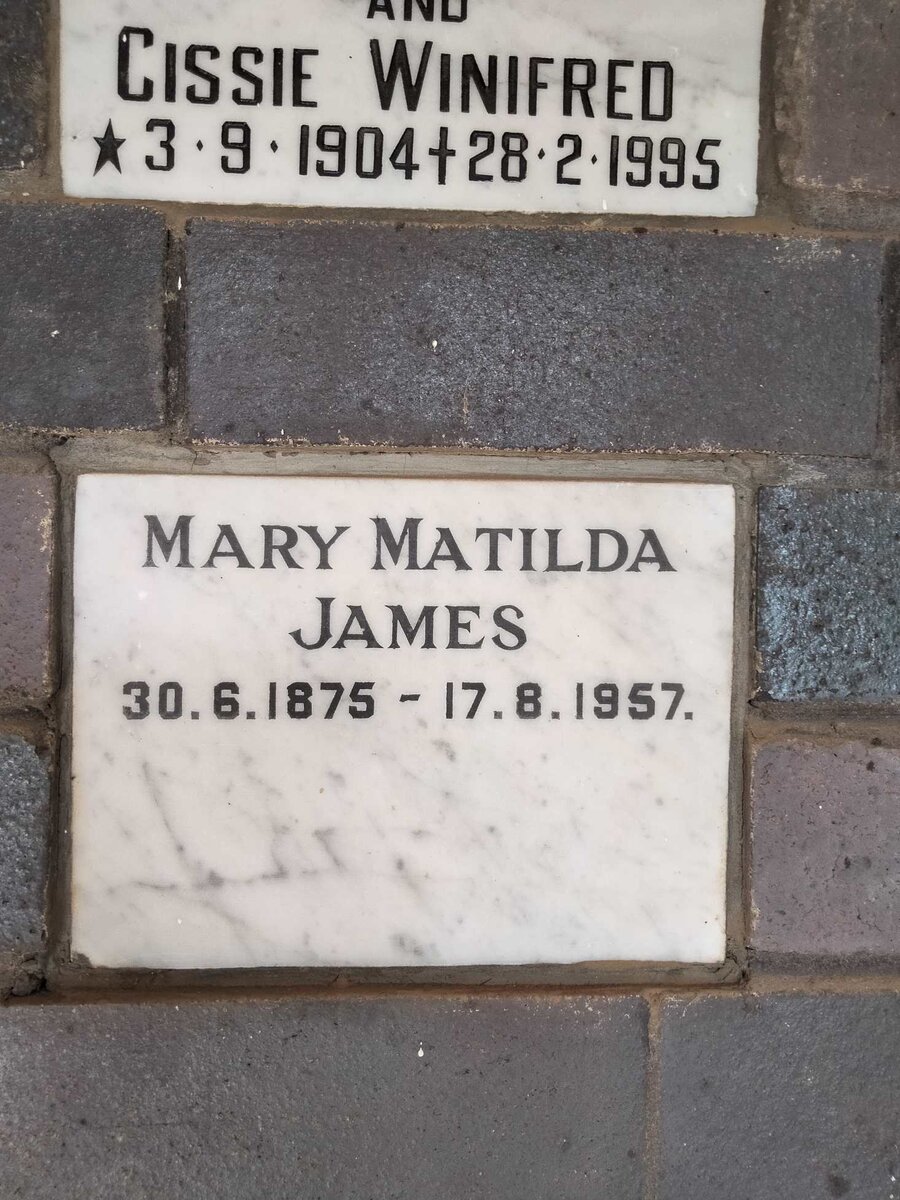 JAMES Mary Matilda 1875-1957