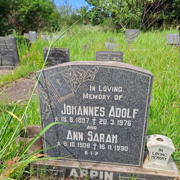 ARPIN Johannes Adolf 1897-1976 & Ann Sarah 1908-1990