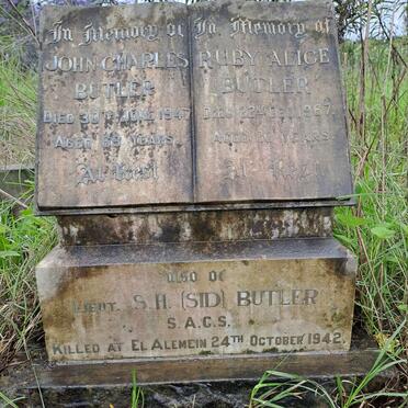 BUTLER John Charles -1947 & Ruby Alice -1967 :: BUTLER S.H. -1942