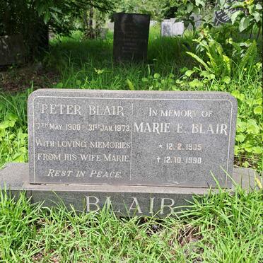 BLAIR Peter 1900-1973 & Marie E. 1905-1990
