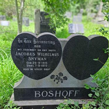 BOSHOFF Jacobus Wilhelmus Snyman 1915-1972