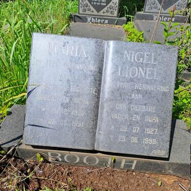 BOOTH Nigel Lionel 1927-1999 & Maria 1930-1991