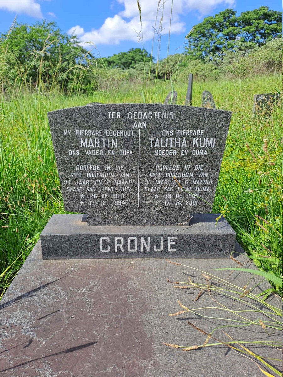 CRONJE Martin 1900-1994 & Talitha Kumi 1909-2001