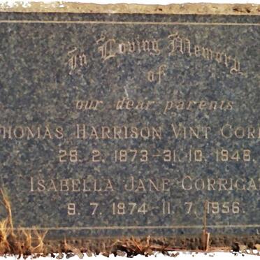 CORRIGALL Thomas Harrison Vint 1873-1946 &amp; Isabella Jane JOHNSTON 1874-1956