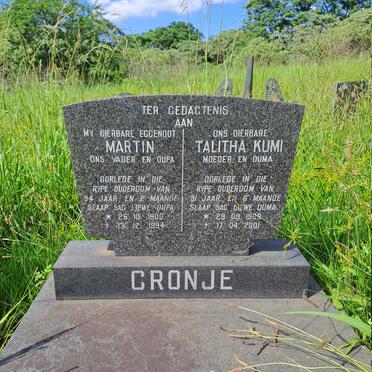 CRONJE Martin 1900-1994 & Talitha Kumi 1909-2001