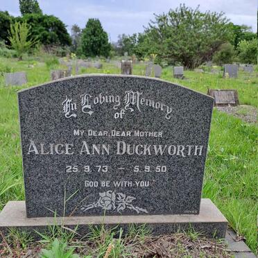 DUCKWORTH Alice Ann 1873-1950