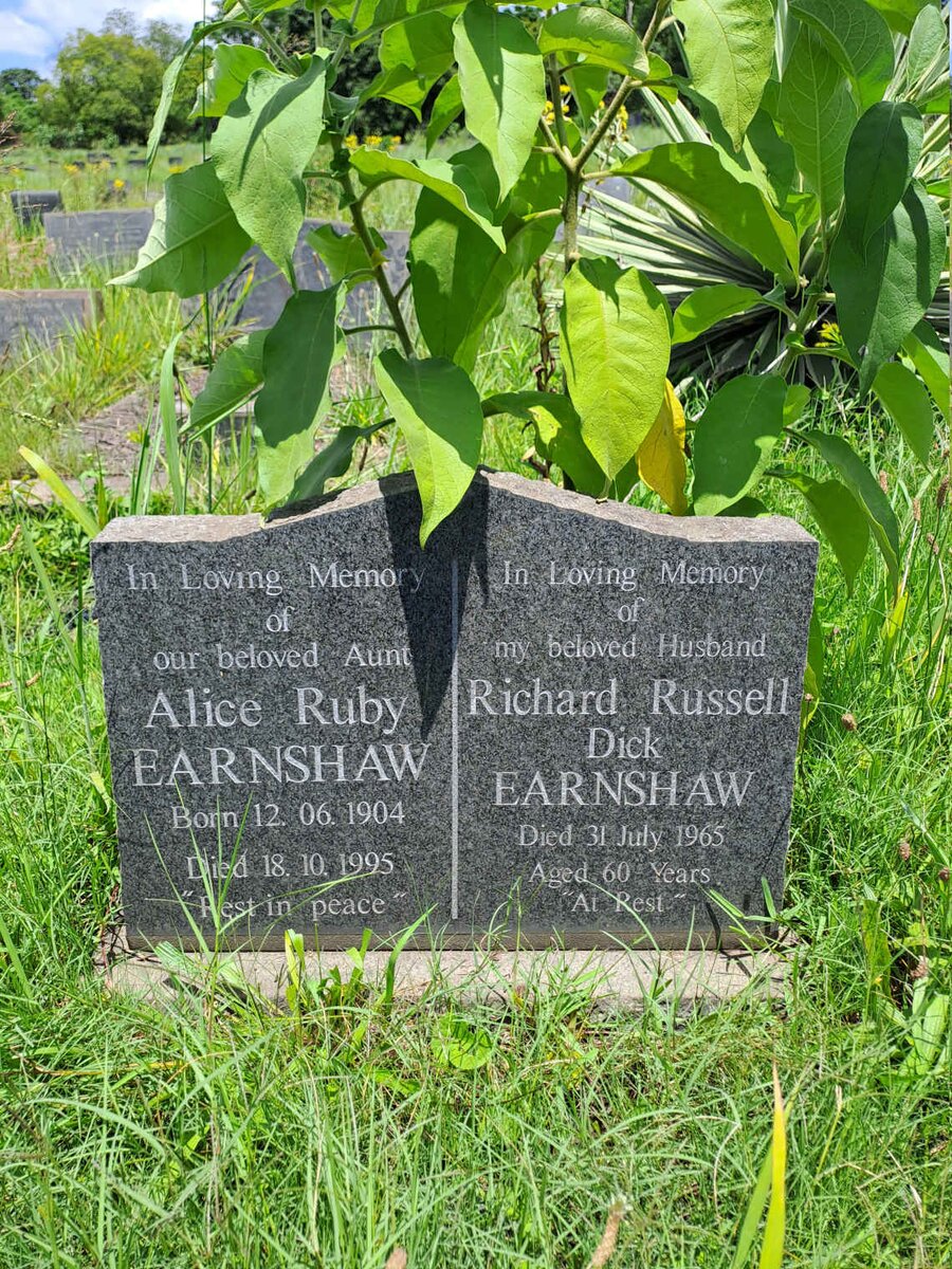 EARNSHAW Richard Russell Dick -1965 & Alice Ruby 1904-1995