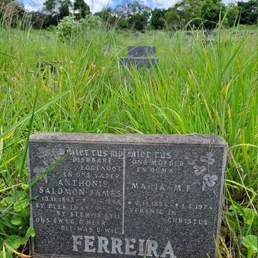 FERREIRA Anthonie Salomon James 1895-1966 & Maria M.F. 1894-1974
