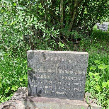 FRANCIS Hendrik John 1925-1980 :: FRANCIS Michael John 1951-1973