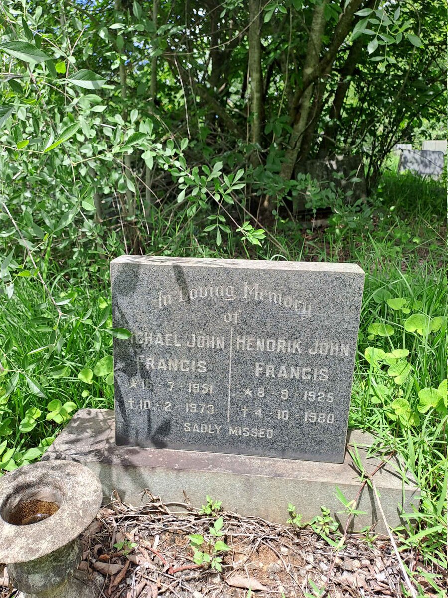 FRANCIS Hendrik John 1925-1980 :: FRANCIS Michael John 1951-1973