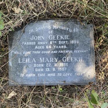 GEEKIE John -1959 & Leila Mary 1896-1987