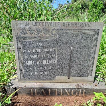 HATTINGH Daniel Wilhelmus 1922-1991
