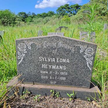 HEYMANS Sylvia Edna 1920-1981