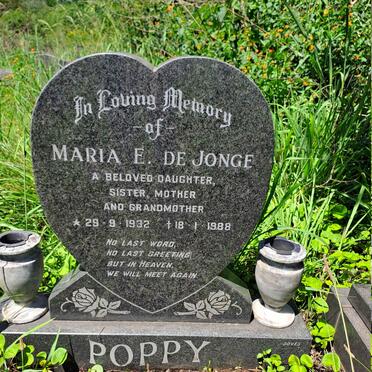 JONGE Maria E., de 1932-1988