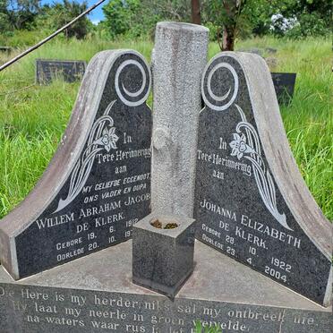 KLERK Willem Abraham Jacob, de 1912-197? & Johanna Elizabeth 1922-2004