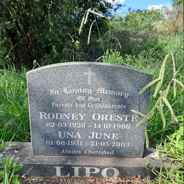 LIPO Rodney Oreste 1928-1986 & Una June 1931-2003