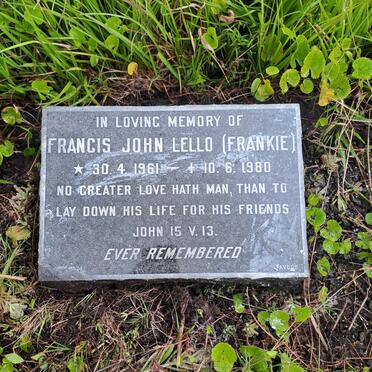 LELLO Francis John 1961-1980