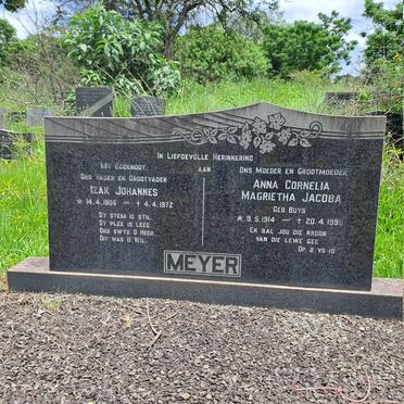 MEYER Izak Johannes 1905-1972 & Anna Cornelia Magrietha Jacoba nee BUYS 1914-1998
