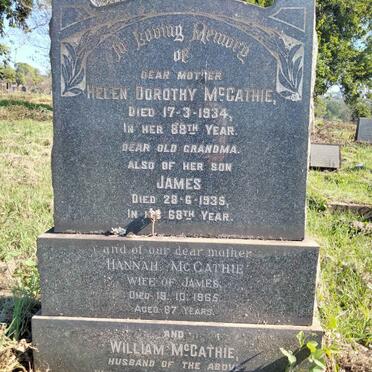 McCATHIE William & Helen Dorothy -1934 :: McCATHIE James -1935 & Hannah -1965