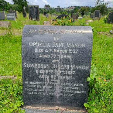 MASON Sowersby Joseph -1937 & Ophelia Jane -1937