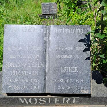 MOSTERT Johan Wilhelm Christiaan 1923-1991 & Esther 1926-2016