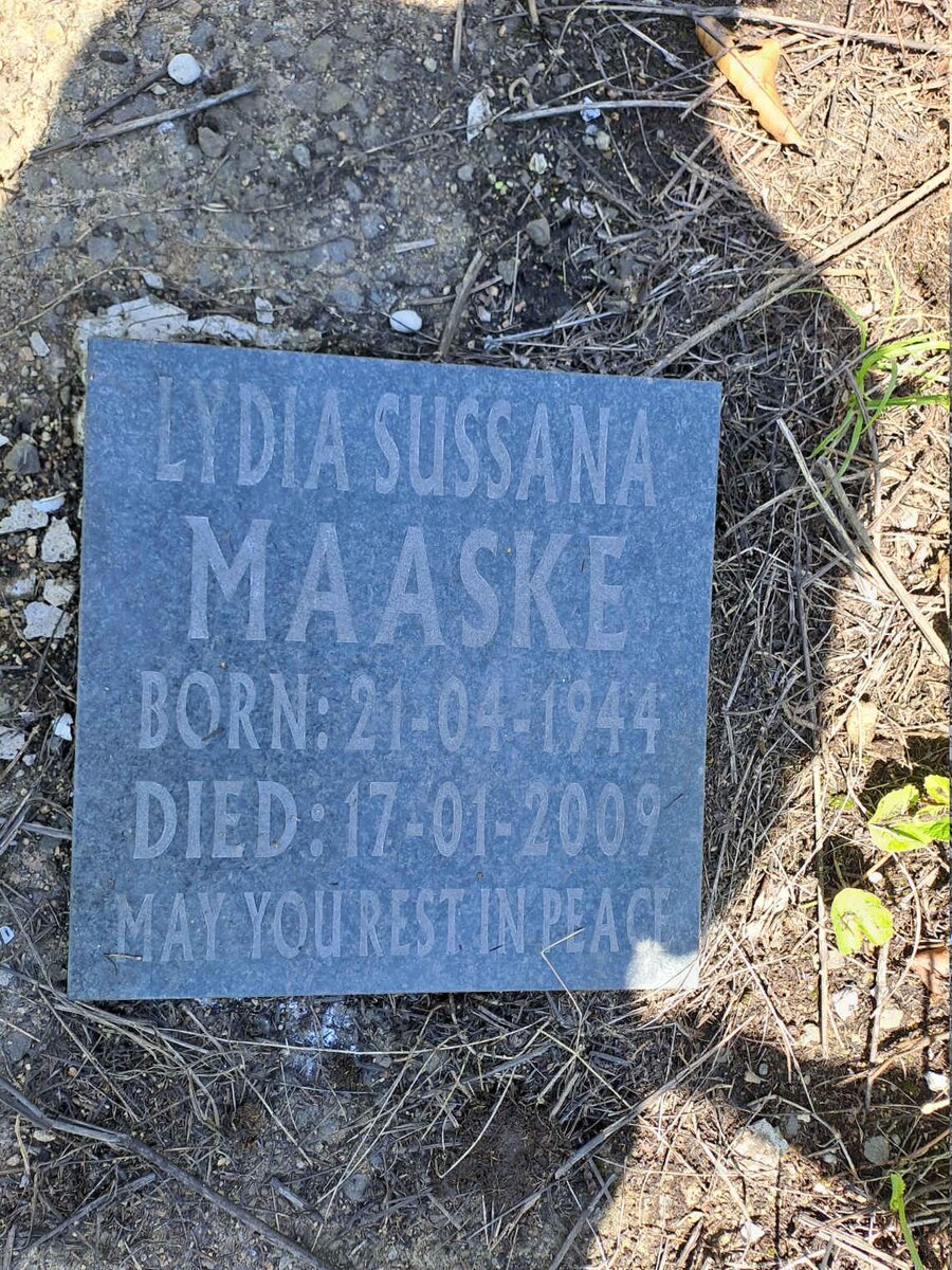 MAASKE Lydia Sussana 1944-2009