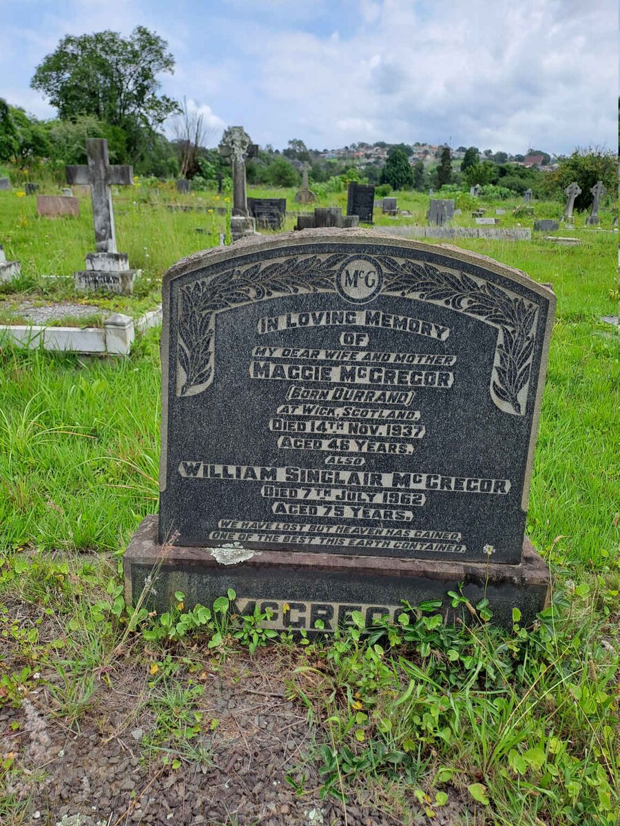 MCGREGOR William Sinclair -1962 & Maggie DURRAND -1937