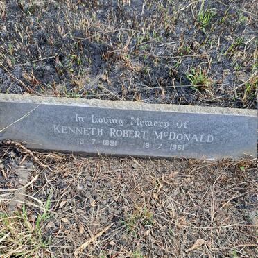McDONALD Kenneth Robert 1891-1961