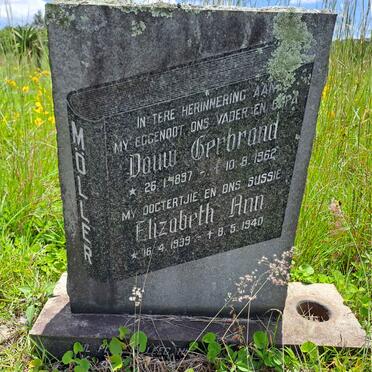 MOLLER Douw Gerbrand 1897-1962 & Elizabeth Ann 1939-1940