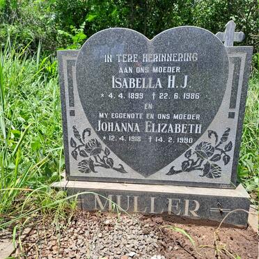 MULLER Isabella H.J. 1899-1986 :: MULLER Johanna Elizabeth 1918-1990