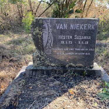 NIEKERK Hester Susanna, van 1923-1958