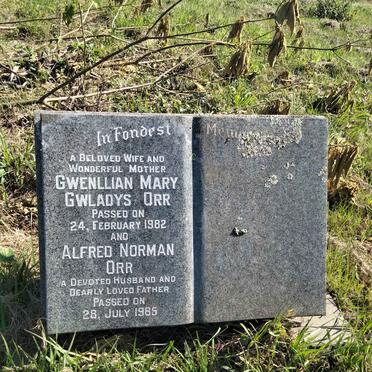ORR Alfred Norman -1985 & Gwenllian Mary Gwladys -1982