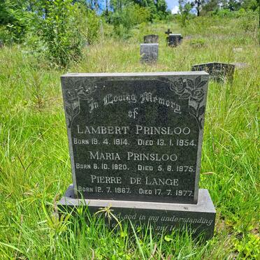 PRINSLOO Lambert 1914-1954 :: PRINSLOO Maria 1920-1975 :: DE LANGE Pierre 1967-1977