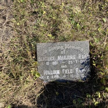 RAW Beatrice Marjorie 1901-1985 :: RAW William Field 1928-198?